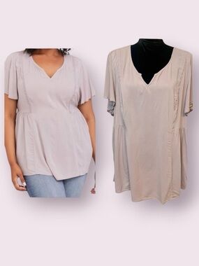 Torrid Babydoll Stretch Challis Blouse Top Lilac Purple Size 3X